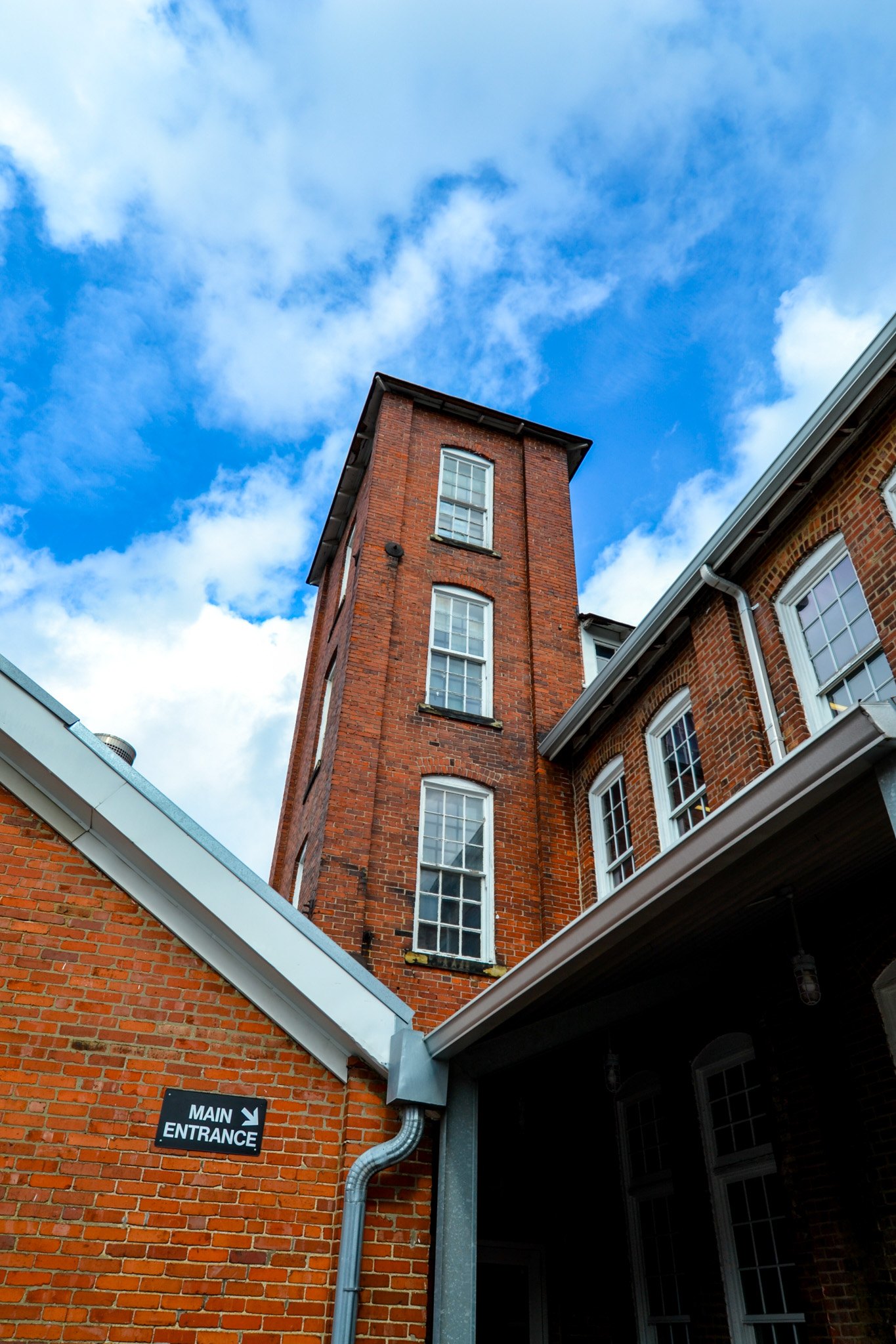 Berry Boltworks brick stair tower and main entrance